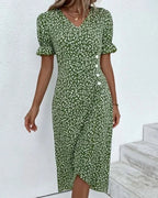 Camila Effortless Women's Floral Dress with Short Sleeves Designer Edit
