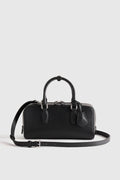 Italian Leather Mini Bowler Crossbody Satchel