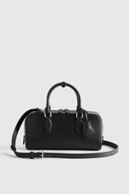 Italian Leather Mini Bowler Crossbody Satchel