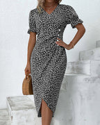Dorotea Short Sleeve Dress with Floral Print for Women Easy Wear Style