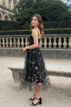 Party Mesh Flowered A Embroidery for Gown Line Summer
