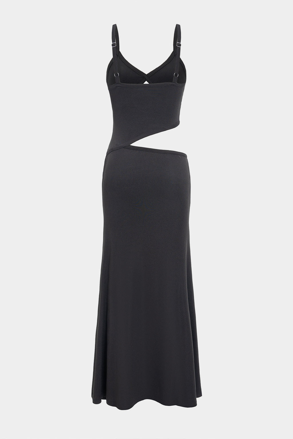 Cut Out V Neck Patchwork Sleeveless Slip Maxi Dress
