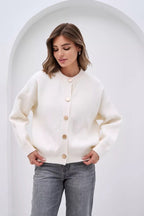 Solid Color Relaxed Knit Cardigan