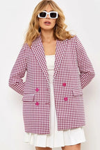 Casual Tweed Houndstooth Blazer