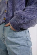 Elsie Purple Oversized Cardigan