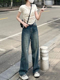 High Waisted Straight Leg Jeans