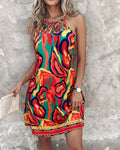 Ginebra Chic Multicolored Sleeveless Dress Boutique Collection