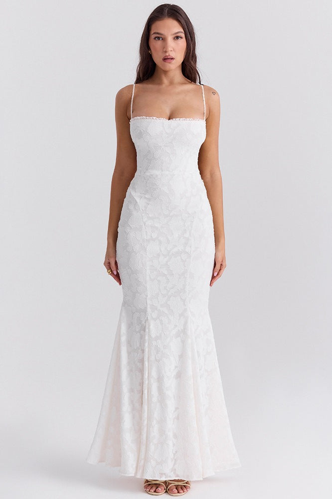 Sexy Spaghetti Strap Back Lace Up Formal Dress