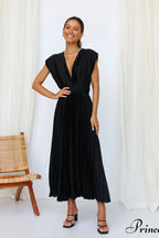 Female Loose Zipper Trendy Pleated Party Dress