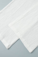 Solid Cotton Wrinkled Shirt Pants Two Piece Set