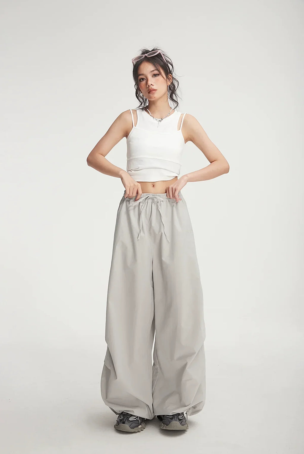 Balloon Drawstring Palazzo Pants