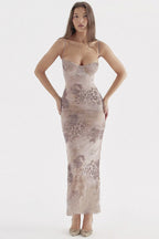 Elegant Strapless Ruched Floral Dress