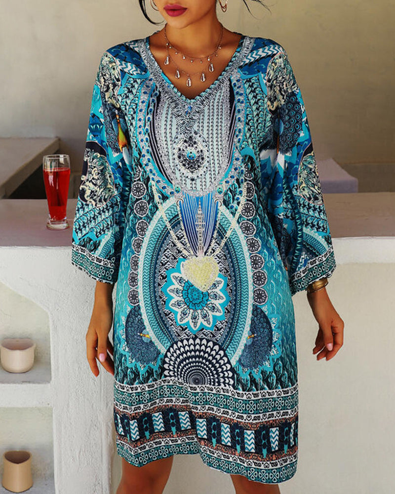 Rocío Aesthetic Long Sleeve Boho Dress Designer Edit