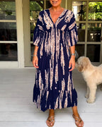Yolanda Premium V Neck Dress Chic Silhouette Collection