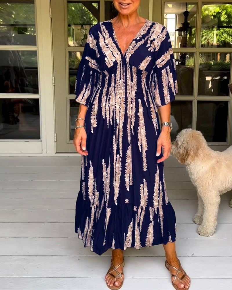 Yolanda Premium V Neck Dress Chic Silhouette Collection