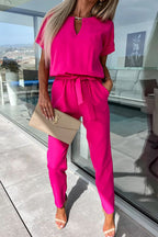 Got It Good Metal Cutout Neck Belted Pocketed