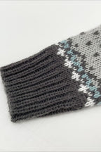 Knit Fair Isle Jacquard Round Neck Loose Sweater