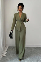 Long Sleeve Two Piece Blazer Pants Set