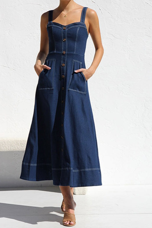 Casual ButtonUp Denim Dress