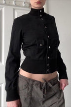 Cropped Belted Cargo Jacket