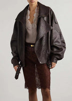 Oversized Leather Biker Jacket – Vintage-InspiRed Statement