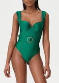 Emerald Shape - StructuRed One-Piece Swimsuit with Belt