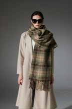 Plaid Fringe Scarf