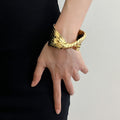 Metal Cross Wrap Irregular Open Bracelet