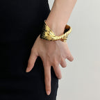 Metal Cross Wrap Irregular Open Bracelet