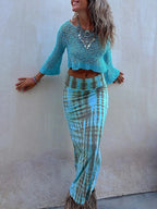 Sunny Meadow Crop Knit Cover-up Top