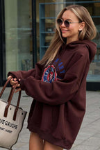 Retro American Letter Colorblock Hoodie