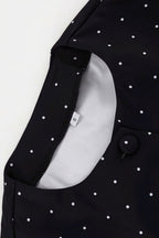 Polka Dot Print Short Sleeve Bodycon Skirt  Set