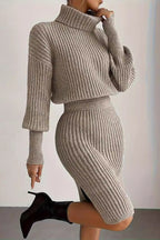 Pullover Knit Slim-Fit Sweater Dress