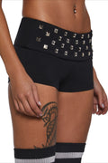 Black Rivet Sexy Skinny Hot Shorts