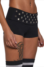 Black Rivet Sexy Skinny Hot Shorts