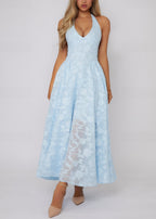 Celeste Halter Lace Maxi Dress