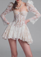 Juliette Sheer Lace Corset Mini Dress