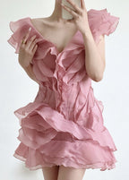 Aurelia Ruffled Organza Mini Dress