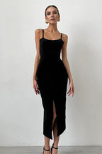 Black Cami Bodycon Midi Dress