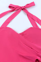Ruched Tie Back Party Dress