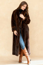 Faux Fur Lapel Plush Imitation Mink Overcoat
