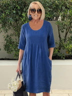 Leah Boutique Summer Dress with Pockets Evening Wear Edit