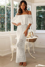 Hollow Tie Shawl Layered Vacation Dress