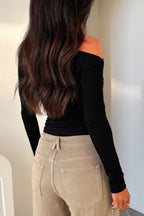 One Shoulder Slim Fit Long Sleeve Top