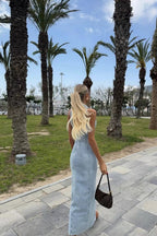 Sexy Slim Fit Button-Up Denim Dress