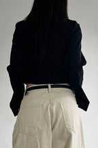 Studded Notch Collar Zip Jacket