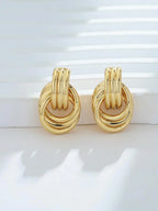 Gold Tone Twist Stud Earrings