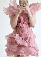 Aurelia Ruffled Organza Mini Dress