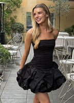 Celeste Strapless Bubble Mini DressRuched Bodice Party Silhouette