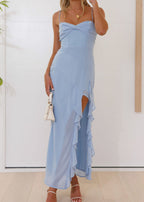 Seraphina - Ruffled Slit Maxi Dress